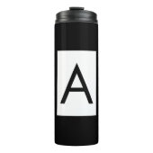 Schwarz-weißes Monogramm Anfangsschreiben Modernes Thermosbecher (Vorderseite)