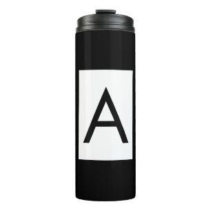 Schwarz-weißes Monogramm Anfangsschreiben Modernes Thermosbecher