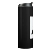 Schwarz-weißes Monogramm Anfangsschreiben Modernes Thermosbecher (Nach links gedreht)