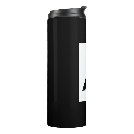 Schwarz-weißes Monogramm Anfangsschreiben Modernes Thermosbecher (Nach links gedreht)