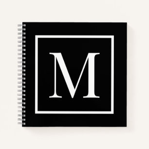 Schwarz-weißes Monogramm anpassen   Jeder Hintergr Notizblock