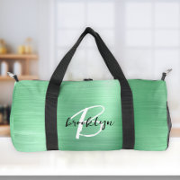 Schwarz-weißes Monogramm aus lackiertem, grün gebü