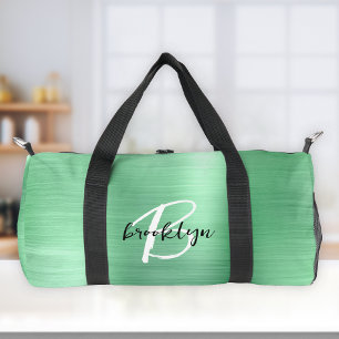 Schwarz-weißes Monogramm aus lackiertem, grün gebü Duffle Bag