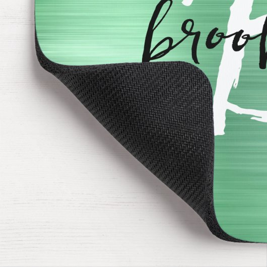 Schwarz-weißes Monogramm aus lackiertem, grün gebü Mousepad (Ecke)