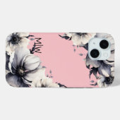 Schwarz-weißes Monogramm Case-Mate iPhone Hülle (Rückseite (Horizontal))