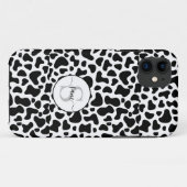Schwarz-weißes Monogramm der Kuh Case-Mate iPhone Hülle (Rückseite (Horizontal))