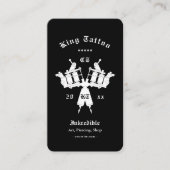 Schwarz-weißes Monogramm der modernen Tattoo Artis Visitenkarte (Vorderseite)
