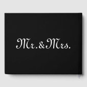 Schwarz-weißes Monogramm des w/Initials-Paares anp Gästebuch (Rückseite)