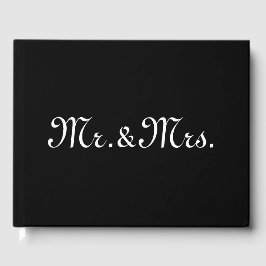 Schwarz-weißes Monogramm des w/Initials-Paares anp Gästebuch