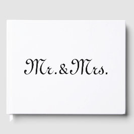 Schwarz-weißes Monogramm des w/Initials-Paares anp Gästebuch