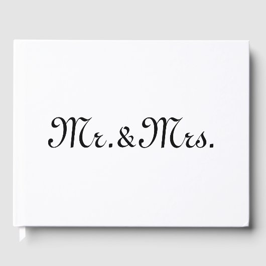 Schwarz-weißes Monogramm des w/Initials-Paares anp Gästebuch (Vorderseite)