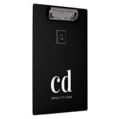 Schwarz-weißes Monogramm-Firmenlogo Klemmbrett (Rechts)