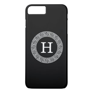 Schwarz-weißes Monogramm für den griechischen Schl Case-Mate iPhone Hülle