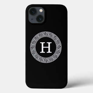 Schwarz-weißes Monogramm für den griechischen Schl Case-Mate iPhone Hülle