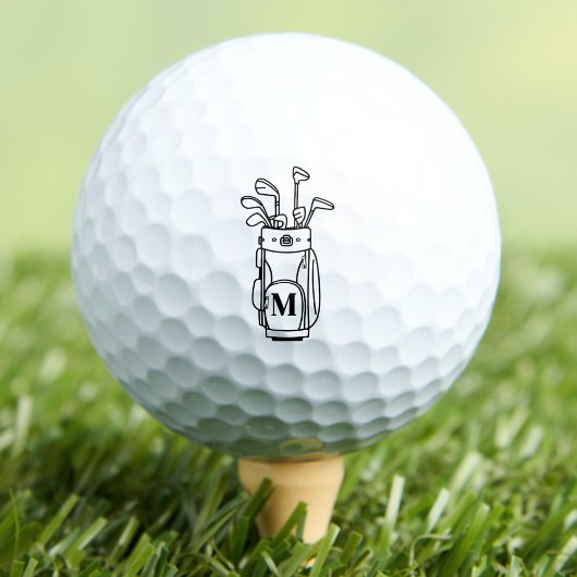 Schwarz-weißes Monogramm Golfball