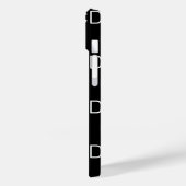 Schwarz-weißes Monogramm-Initialmuster Case-Mate iPhone Hülle (Rückseite / Links)