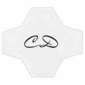 Schwarz-weißes Monogramm-Initialskript Fußball (Flach)
