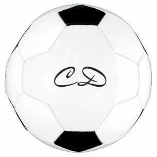 Schwarz-weißes Monogramm-Initialskript Fußball