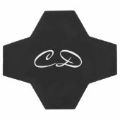 Schwarz-weißes Monogramm-Initialskript Fußball (Flach)