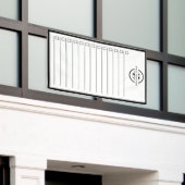 Schwarz-weißes Monogramm-Name Aufgabenliste Trocke Banner (Äußeres Gebäude)