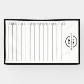 Schwarz-weißes Monogramm-Name Aufgabenliste Trocke Banner (Horizontal)