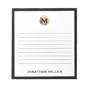 Schwarz-weißes Monogramm Notizblock