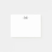 Schwarz-weißes Monogramm Post-it Klebezettel (Vorderseite)