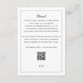 Schwarz-weißes Monogramm QR CODE Elegante Hochzeit Begleitkarte (Vorderseite)
