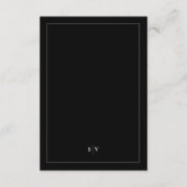 Schwarz-weißes Monogramm QR CODE Elegante Hochzeit Begleitkarte (Rückseite)