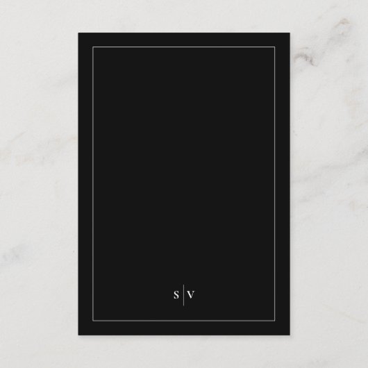 Schwarz-weißes Monogramm QR CODE Elegante Hochzeit Begleitkarte (Rückseite)