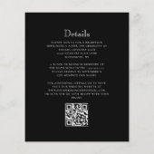 Schwarz-weißes Monogramm Wappen QR Code Hochzeit (Rückseite)