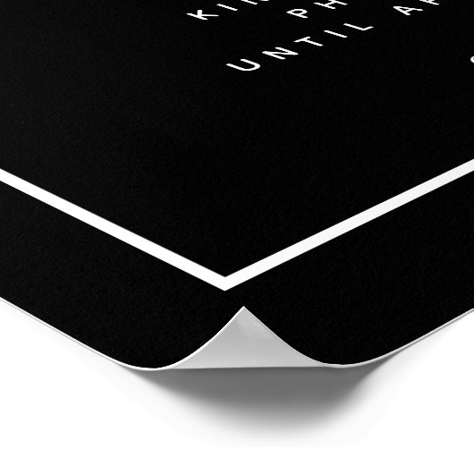 Schwarz-weißes Monogramm-Zeichen Poster (Ecke)