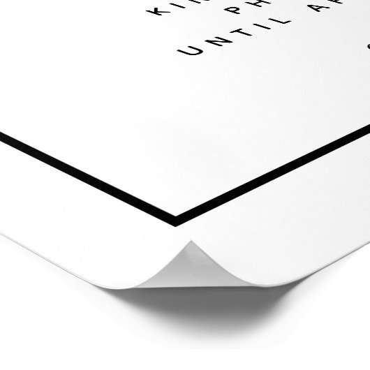 Schwarz-weißes Monogramm-Zeichen Poster (Ecke)