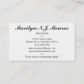 Schwarz-weißes Monogramm-Zickzack Muster Visitenkarte (Rückseite)