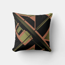 Schwarz-weißes Mosaikmosaik, düster Olive Kissen