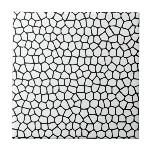 Schwarz-weißes Mosaikmuster Fliese (Vorderseite)