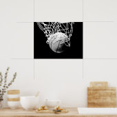 Schwarz-weißes Motivierend Basketball-Poster Poster (Küche)