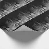 Schwarz-weißes Motivierend Leadership Lion Portrai Geschenkpapier (Ecke)