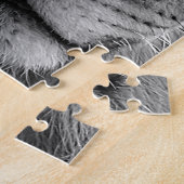 Schwarz-weißes Motivierend Leadership Lion Portrai Puzzle (Seite)