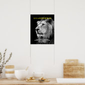 Schwarz-weißes Motivierend Leadership Lion Poster (Küche)