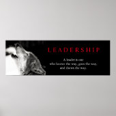 Schwarz-weißes Motivierend Leadership Wolf Poster (Vorne)