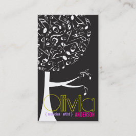 Schwarz-weißes Musik-musikalische Anmerkungs-Lied Visitenkarte