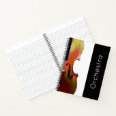 Schwarz-weißes Musikinstrument Violin-Notebook Notizblock (Innenseite)