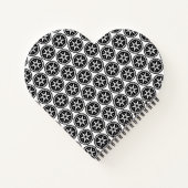 Schwarz-weißes Muster der Circle Stars Notizblock (Rückseite)