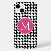 Schwarz-weißes Muster des rosa Hahnentrittmusters  Case-Mate iPhone Hülle (Rückseite)