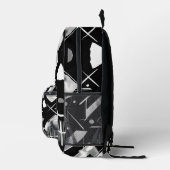 Schwarz-weißes Muster Farbe Wasserfarbe Pinselstri Bedruckter Rucksack (Rechts)