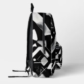Schwarz-weißes Muster Farbe Wasserfarbe Pinselstri Bedruckter Rucksack (Links)