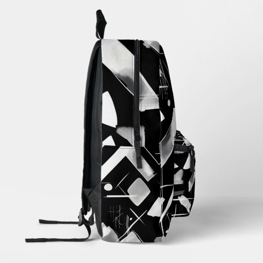 Schwarz-weißes Muster Farbe Wasserfarbe Pinselstri Bedruckter Rucksack (Links)