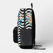 Schwarz-weißes Muster für Butterfly-Flöten Bedruckter Rucksack (Rechts)