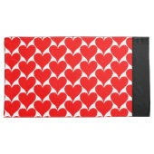 Schwarz-weißes Muster für große rote Herzen Kissenbezug (Vorderseite-Rechts)